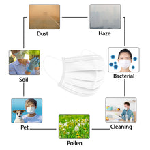 Load image into Gallery viewer, Disposable 3 Ply White Safety Face Masks